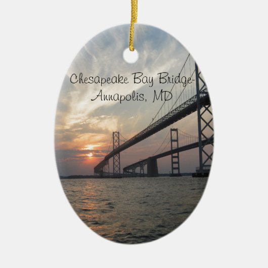 Sunset over de Chesapeake Bay Bridge Keramisch Ornament (Voorkant)