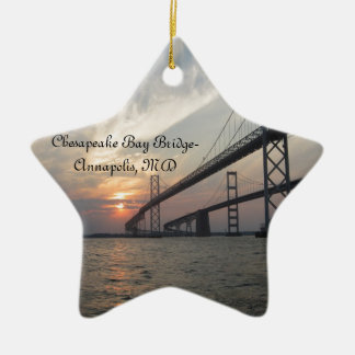 Sunset over de Chesapeake Bay Bridge Keramisch Ornament