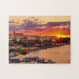 Sunset over de haven van Mahon - Menorca, Spanje Legpuzzel