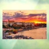 Sunset over de haven van Mahon - Menorca, Spanje Raamsticker (Vel 3)