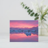 Sunset Over de Jokulsarlon Glacier Lagoon Briefkaart (Staand voorkant)