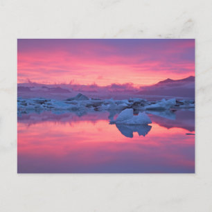 Sunset Over de Jokulsarlon Glacier Lagoon Briefkaart