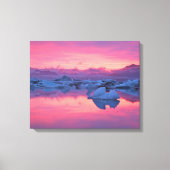 Sunset Over de Jokulsarlon Glacier Lagoon Canvas Afdruk (Voorkant)