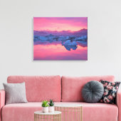 Sunset Over de Jokulsarlon Glacier Lagoon Canvas Afdruk (Insitu (Woonkamer))
