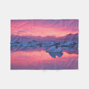 Sunset Over de Jokulsarlon Glacier Lagoon Fleece Deken