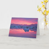 Sunset Over de Jokulsarlon Glacier Lagoon Kaart (Gele Bloem)