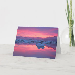 Sunset Over de Jokulsarlon Glacier Lagoon Kaart