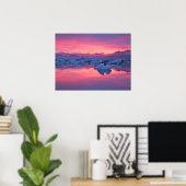 Sunset Over de Jokulsarlon Glacier Lagoon Poster (Thuiskantoor)
