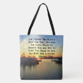 SUNSET OVER DE LAKE JEREMIAH 29:11 SCRIPTURE TOTE BAG (Voorkant)