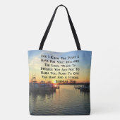 SUNSET OVER DE LAKE JEREMIAH 29:11 SCRIPTURE TOTE BAG (Achterkant)
