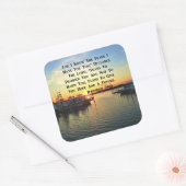 SUNSET OVER DE LAKE JEREMIAH 29:11 SCRIPTURE VIERKANTE STICKER (Envelop)