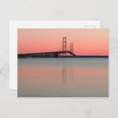 Sunset Over de Mackinac-brug, Michigan Briefkaart (Voorkant / Achterkant)