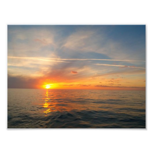 Sunset over de oceaan foto afdruk