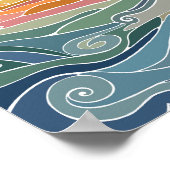 Sunset over de oceaan poster (Hoek)