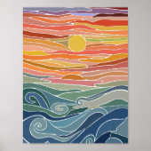 Sunset over de oceaan poster (Voorkant)