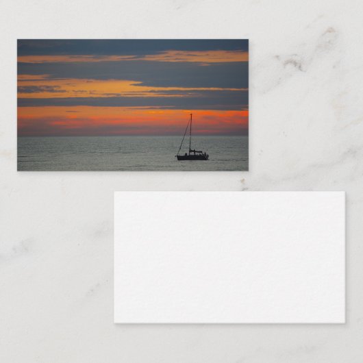 Sunset over de oceaan visitekaartje (Voorkant / Achterkant)