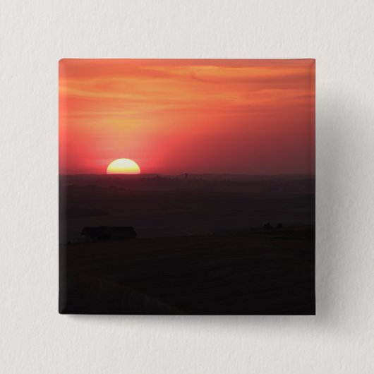 Sunset over de Palouse Vierkante Button 5,1 Cm (Voorkant)