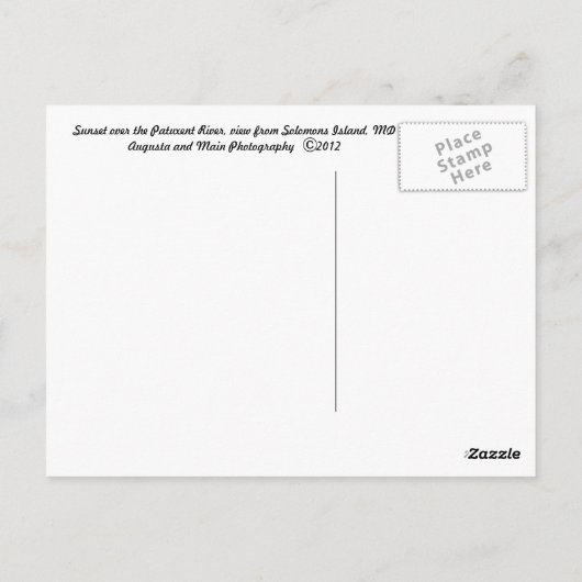 Sunset over de Patuxent-rivier, Solomons-eiland Briefkaart (Achterkant)