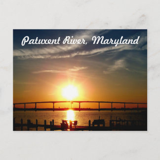 Sunset over de Patuxent-rivier, Solomons-eiland Briefkaart