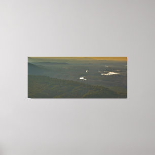Sunset over de Petit Jean River Valley, Arkansas Canvas Afdruk