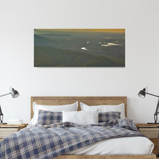 Sunset over de Petit Jean River Valley, Arkansas Canvas Afdruk (Insitu (Slaapkamer))