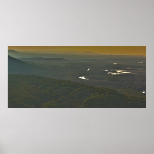 Sunset over de Petit Jean River Valley, Arkansas Poster (Voorkant)