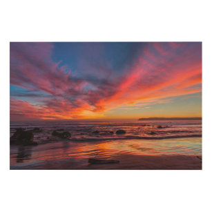 Sunset over de Stille Oceaan van Coronado 2 Hout Afdruk