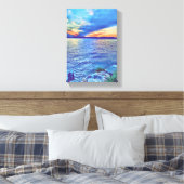 Sunset over de Tappan Zee Bridge New York Canvas Afdruk (Insitu (Slaapkamer))