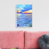 Sunset over de Tappan Zee Bridge New York Canvas Afdruk (Insitu (Woonkamer))