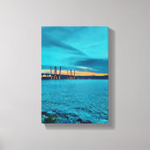 Sunset over de Tappan Zee Bridge New York Canvas Afdruk (Voorkant)