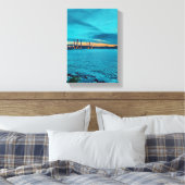 Sunset over de Tappan Zee Bridge New York Canvas Afdruk (Insitu (Slaapkamer))
