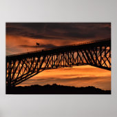 Sunset over de Walkway op de Hudson-brug Poster (Voorkant)
