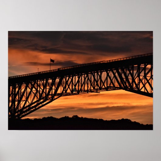 Sunset over de Walkway op de Hudson-brug Poster (Voorkant)