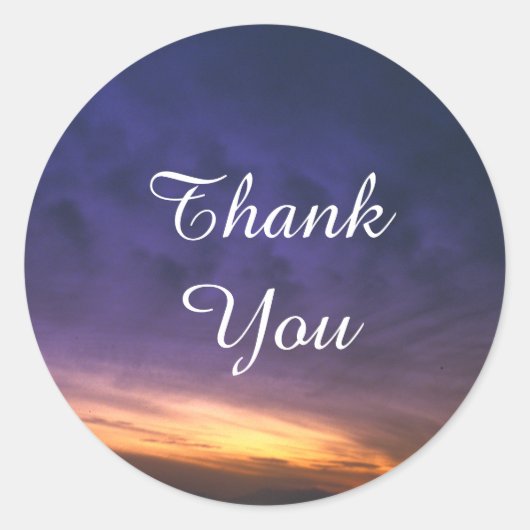 Sunset Over de woestijn Dank je Ronde Sticker (Voorkant)