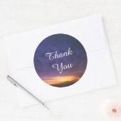 Sunset Over de woestijn Dank je Ronde Sticker (Envelop)