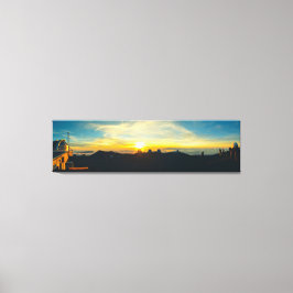 Sunset over de wolken canvas afdruk