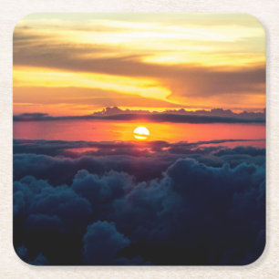 Sunset Over de wolken Kartonnen Onderzetters