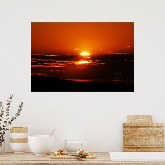 Sunset over de wolken poster (Keuken)