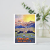 Sunset over Dobbiacho, Dolomites Mountains, Italië Briefkaart (Staand voorkant)