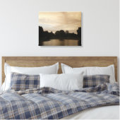 Sunset over een vijver canvas afdruk (Insitu (Slaapkamer))