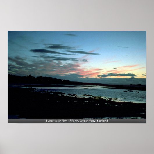 Sunset over Firth of Forth, Queensferry, Schotland Poster (Voorkant)