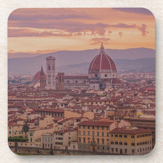 Sunset over Florence, Italië Bier Onderzetter (Voorkant)