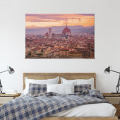 Sunset over Florence, Italië Canvas Afdruk (Insitu (Slaapkamer))
