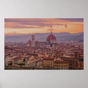 Sunset over Florence, Italië Poster
