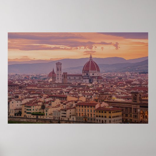 Sunset over Florence, Italië Poster (Voorkant)