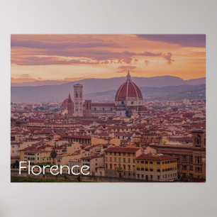 Sunset over Florence, Italië Poster
