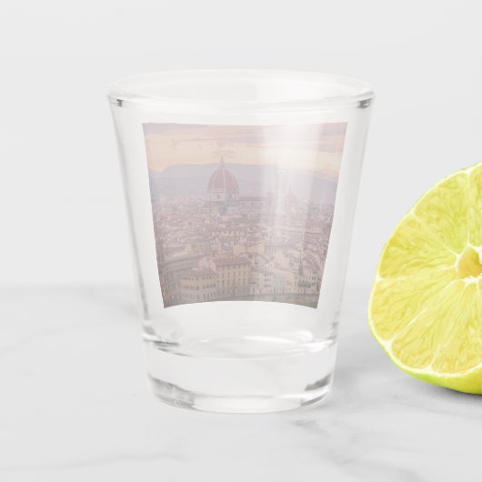 Sunset over Florence, Italië Shot Glas (Achterkant)