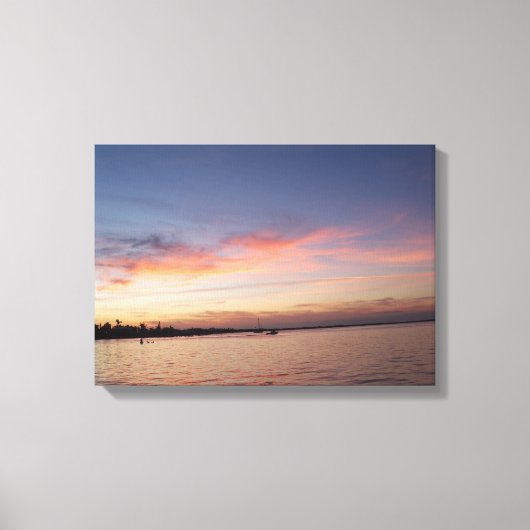 Sunset over Florida Bay, Key Largo FL Canvas Afdruk (Voorkant)