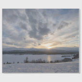 Sunset over frozen lake cadeaupapier (Vlak)