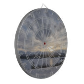 Sunset over frozen lake dartbord (Voorkant Links)